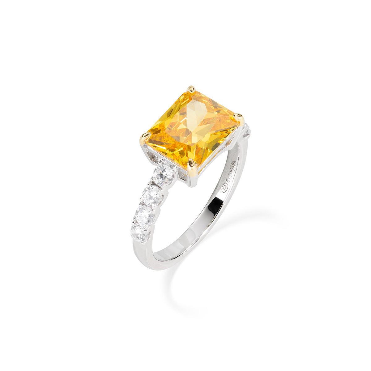 Anello Cocktail Rodio Zirconi Giallo e Bianco RCK1REBGIZ