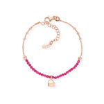 Bracciale Amen  Cuore Rosè e Pepite Rubino BRCOCURR3