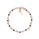 Bracciale Amen  Quadrifoglio Stella e Cuore Rosè BRCQSRN