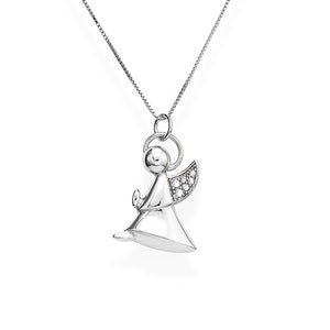 Collana Angelo Amen Profilo Argento Zirconato A5BB
