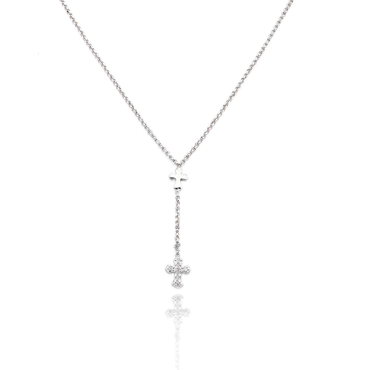 Collana Amen  Croce AG925 rodiato e zirconi CL2CZB