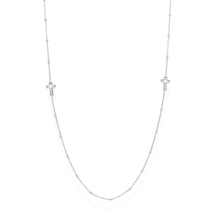 Collana Amen  Girocollo Croci Rodio CLCRB1