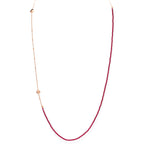 Collana Amen  Lunga Cuore Rosè e Cristalli Rubino  CLCOCURR1