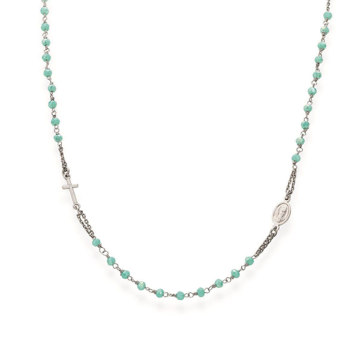 Collana Amen Rosario girocollo Cristalli Tiffany CROBT3