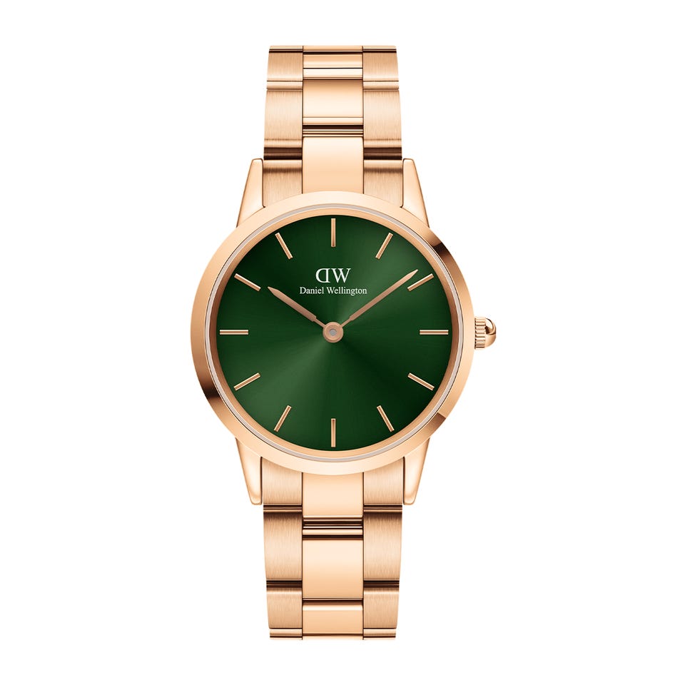 OROLOGIO DANIEL WELLINGTON ICONIC LINK EMERALD IN ACCIAIO ROSÈ QUADRANTE VERDE 32MM DW00100420