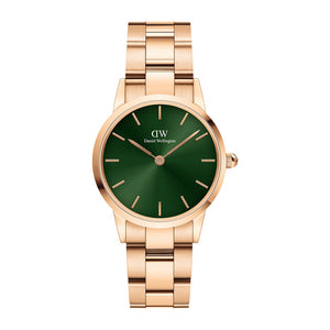 OROLOGIO DANIEL WELLINGTON  ICONIC LINK EMERALD IN ACCIAIO ROSÈ QUADRANTE VERDE 28MM DW00100421