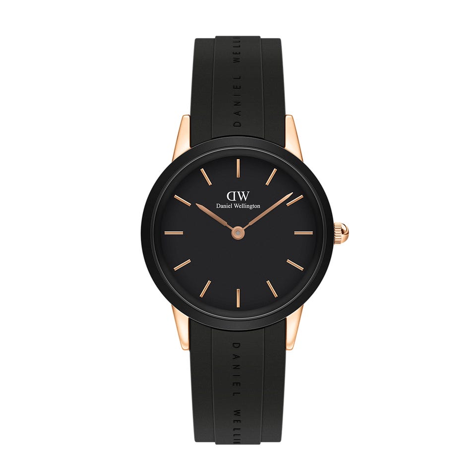 OROLOGIO DANIEL WELLINGTON  ICONIC MOTION IN SILICONE NERO E ACCIAIO ROSÈ 32MM DW00100426