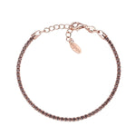 Bracciale Amen  Tennis da Donna in Argento con Zirconi Marroni BTRBR16